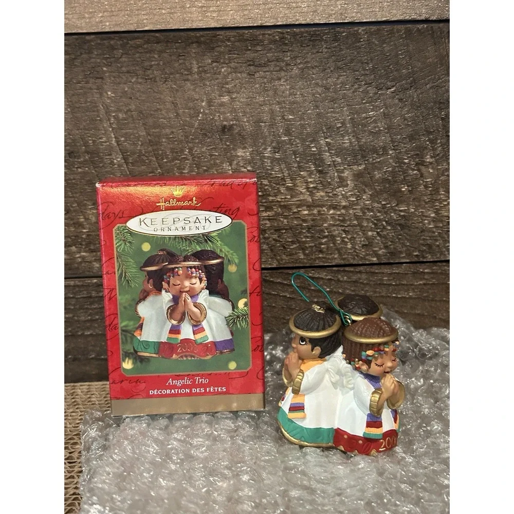 Hallmark Keepsake 2000 Angelic Trio‎ Christmas Tree Hanging Ornament 2.5